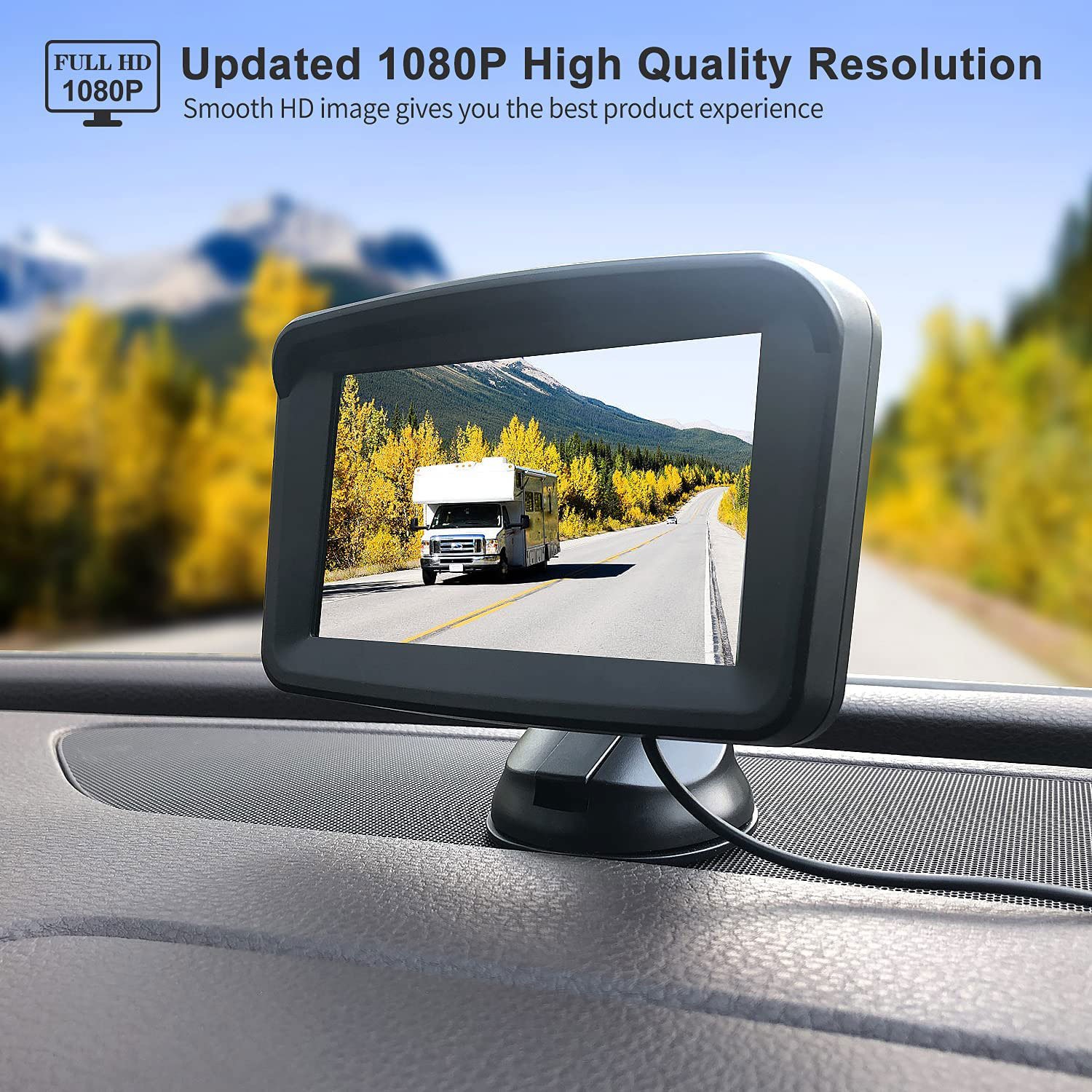 5" Monitor with 1080P Backup Camera for Truck - immagine 2